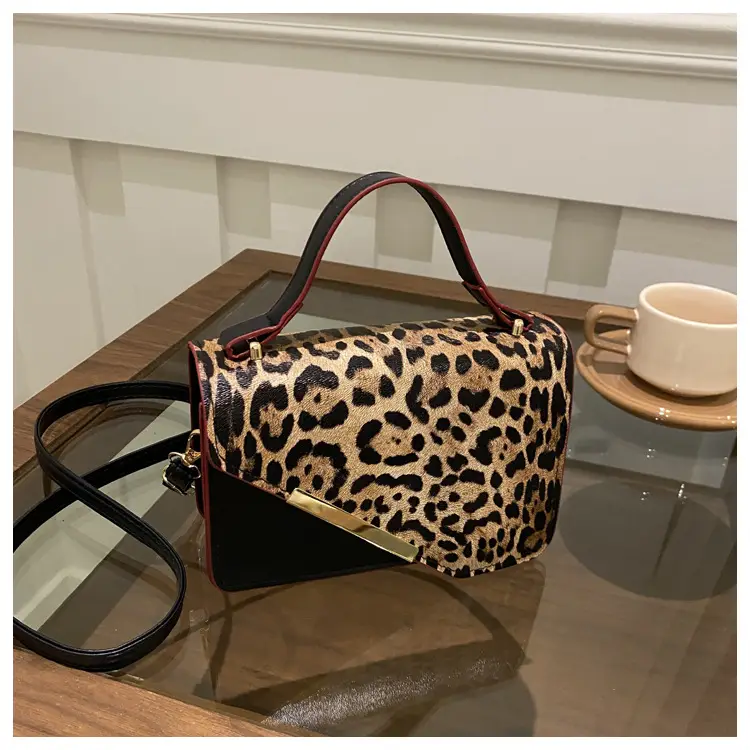 Leopard Print Red Strap Shoulder Bag — feature 21