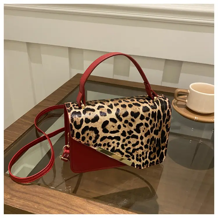 Leopard Print Red Strap Shoulder Bag — feature 23