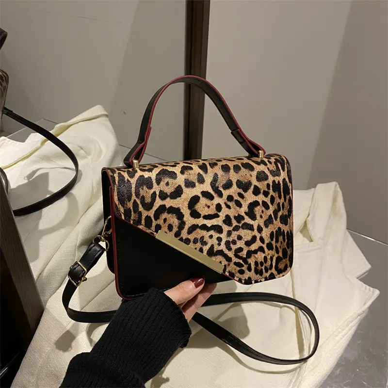Leopard Print Red Strap Shoulder Bag - Image 2