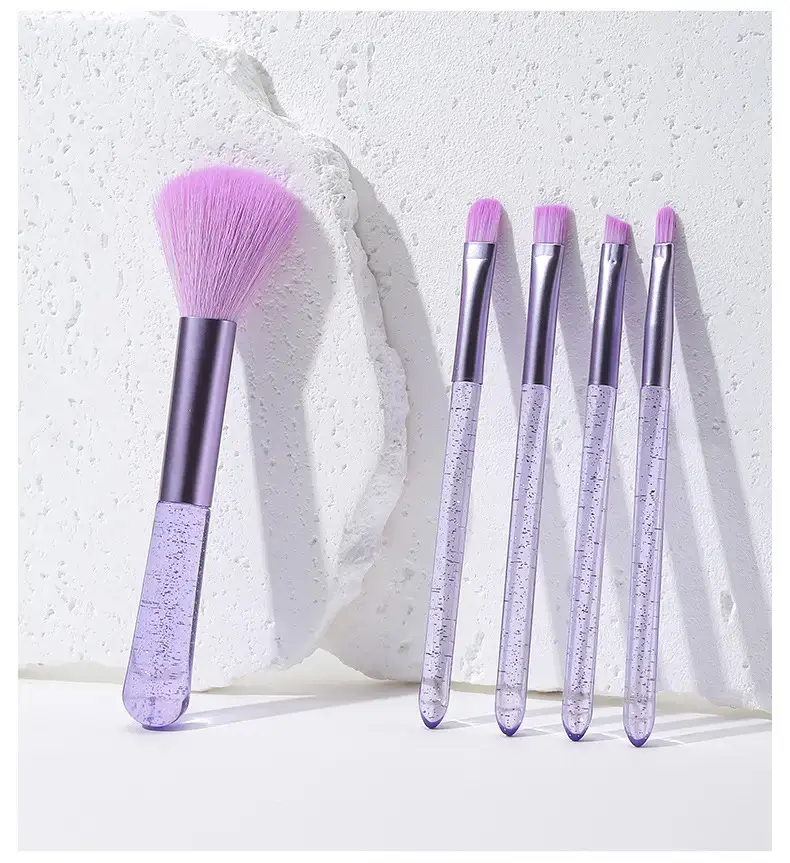 5-Piece Makeup Brush Set with Powder, Eye Shadow, Lip & Lipstick Brushes — feature 14