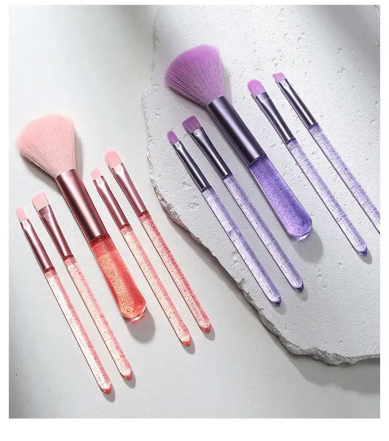 5-Piece Makeup Brush Set with Powder, Eye Shadow, Lip & Lipstick Brushes — feature 16