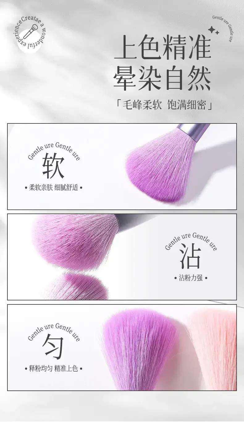 5-Piece Makeup Brush Set with Powder, Eye Shadow, Lip & Lipstick Brushes — feature 7