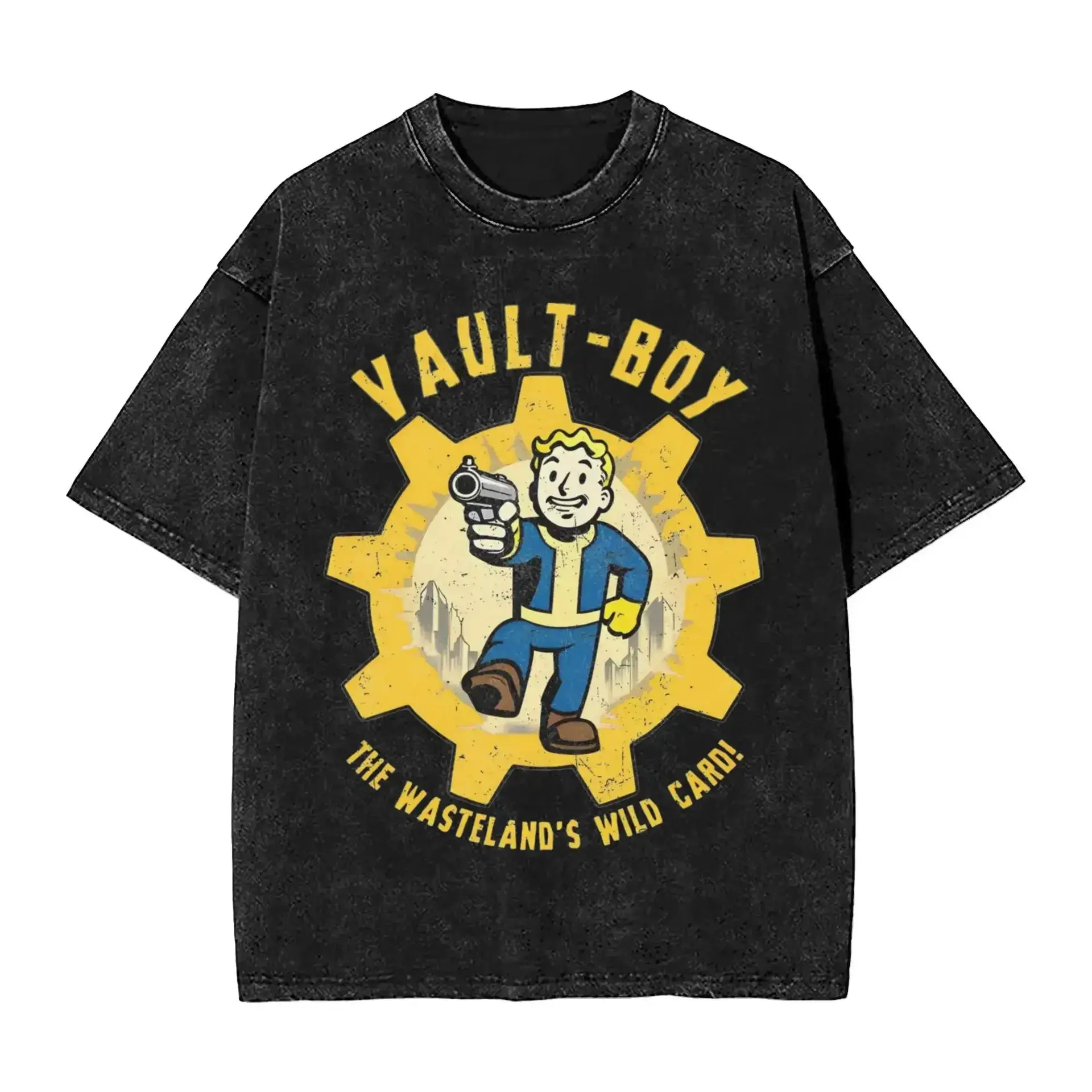 2025 Vault Fallouts T-Shirt Black Cotton Hip Hop