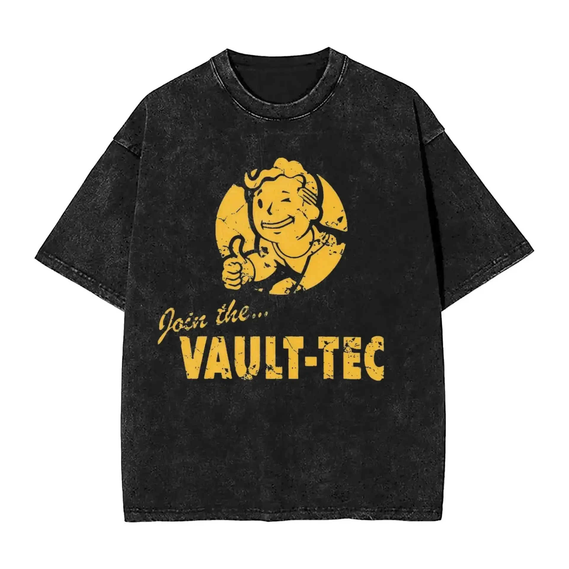 2025 Vault Fallouts T-Shirt Black Cotton Hip Hop
