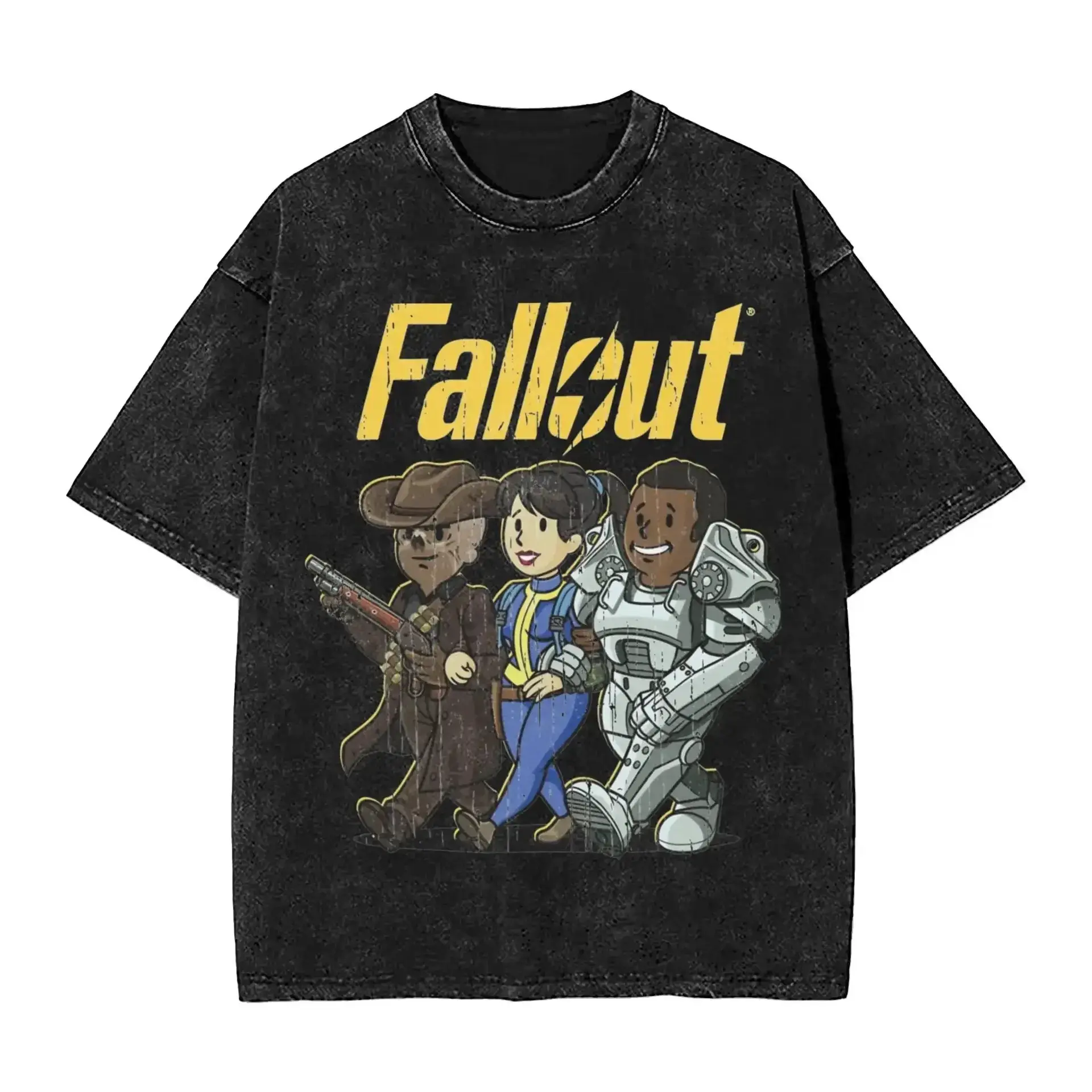 2025 Vault Fallouts T-Shirt Black Cotton Hip Hop