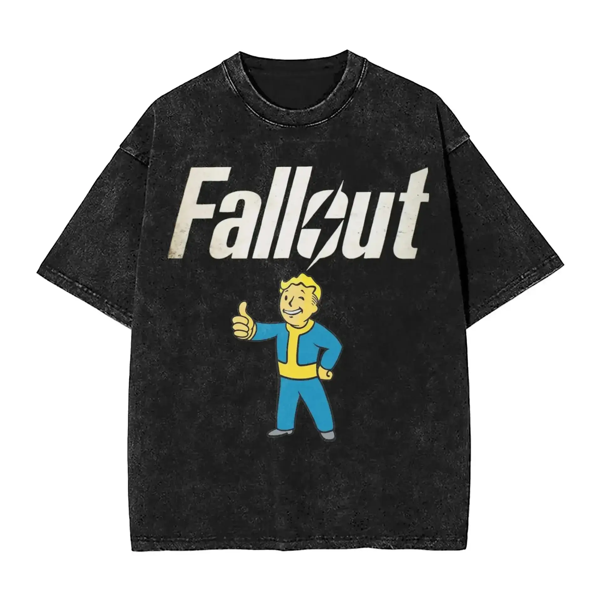 2025 Vault Fallouts T-Shirt Black Cotton Hip Hop