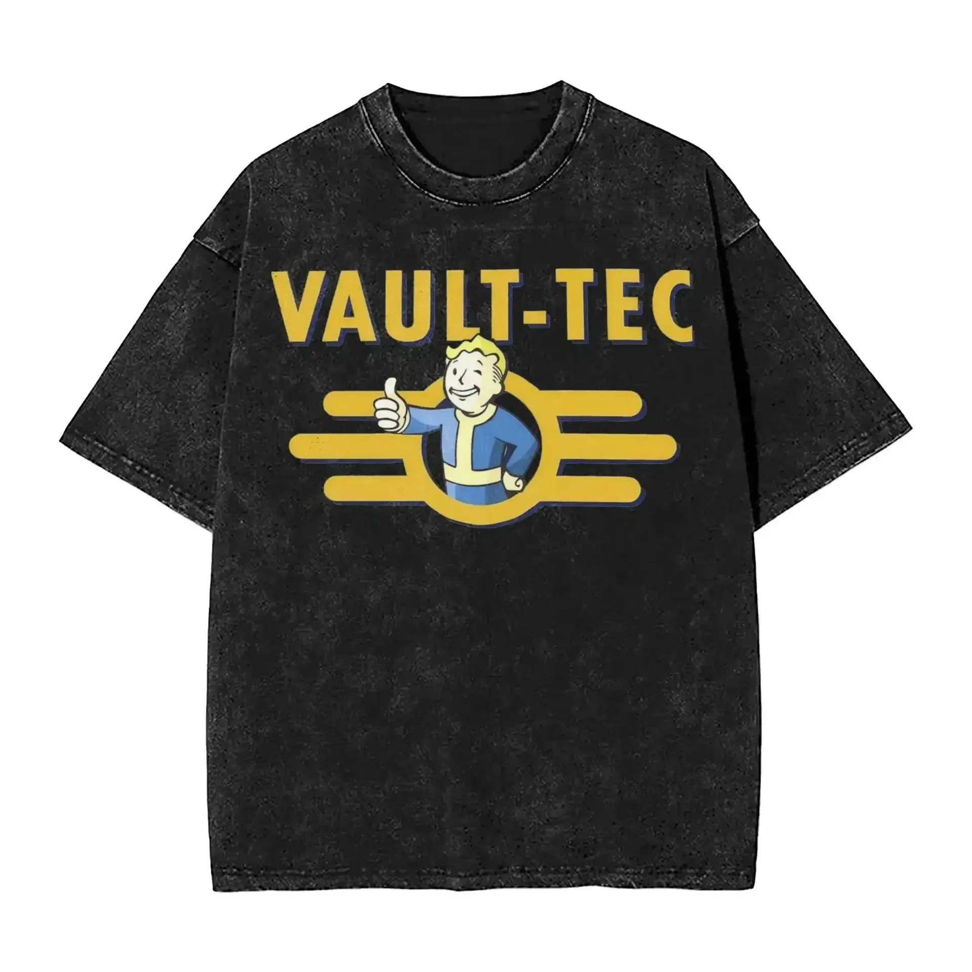 2025 Vault Fallouts T-Shirt Black Cotton Hip Hop