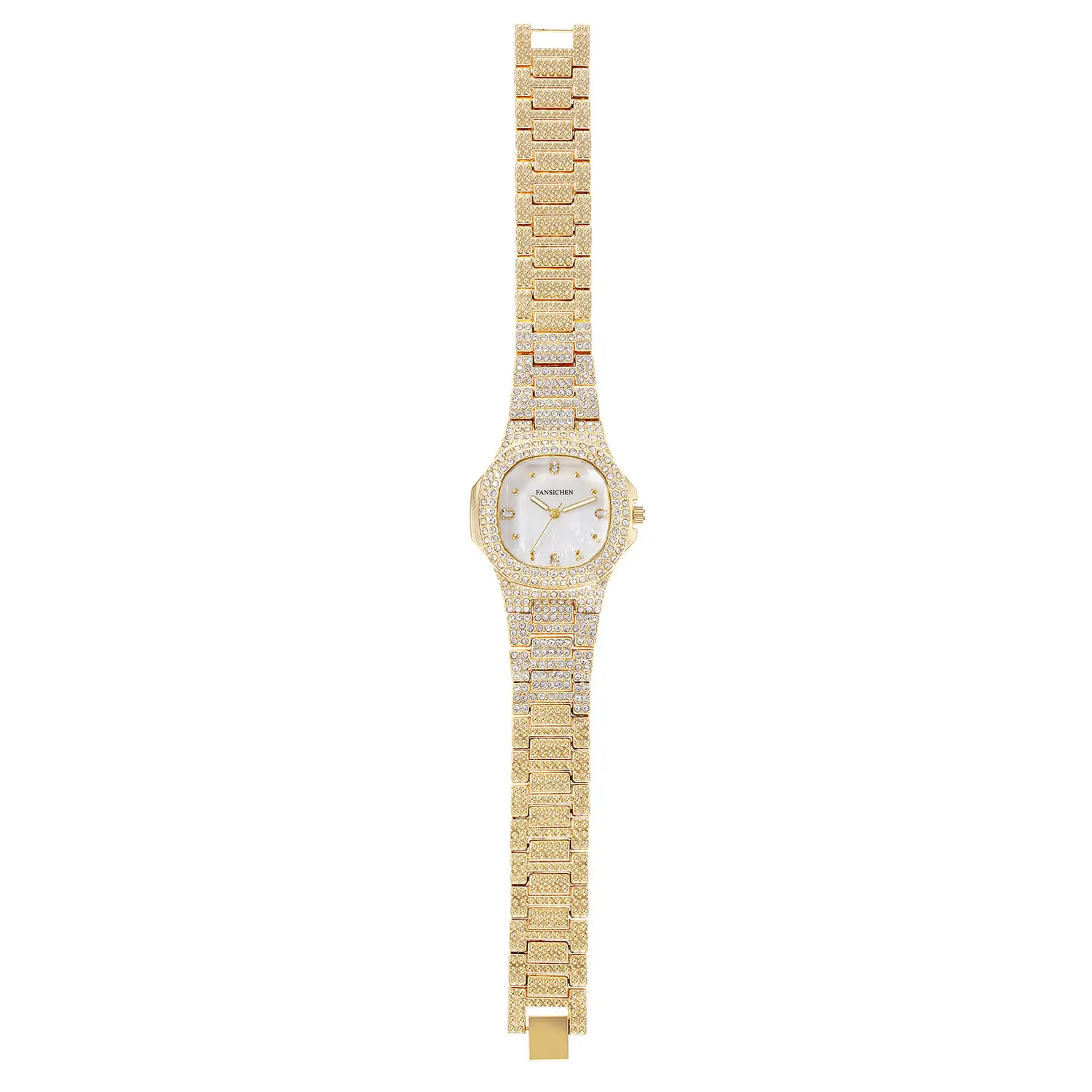 Gypsophila Square Watch Full Diamond Wristwatch Unisex Luxury Quartz - Image 5