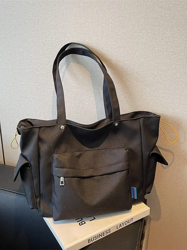 Women's Tan Canvas Shoulder Bag Large Capacity 2025