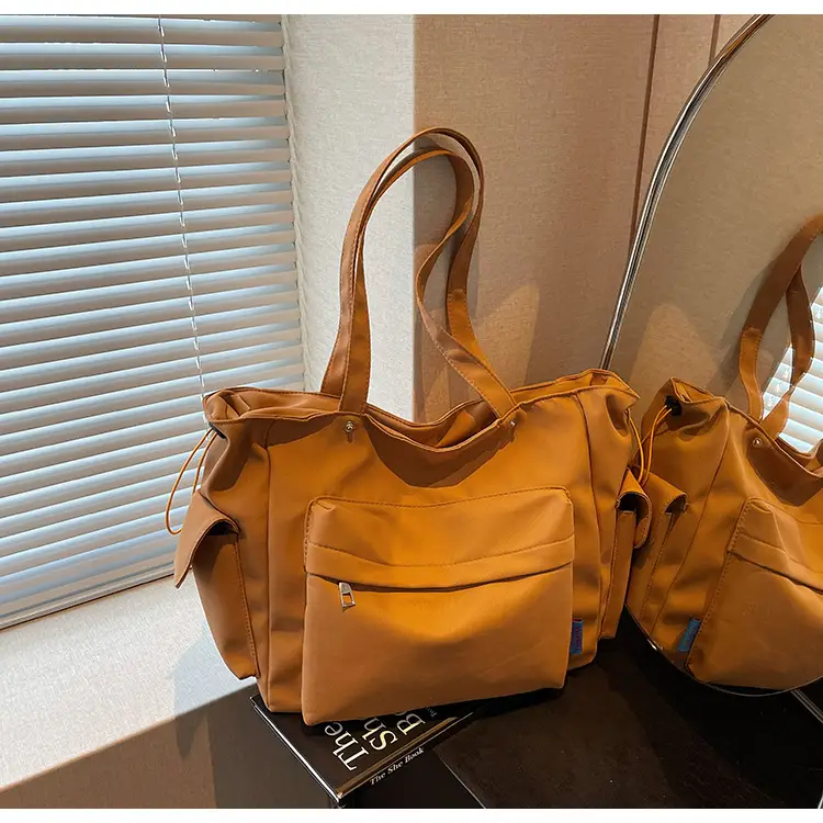 Women's Tan Canvas Shoulder Bag Large Capacity 2025 — feature 22