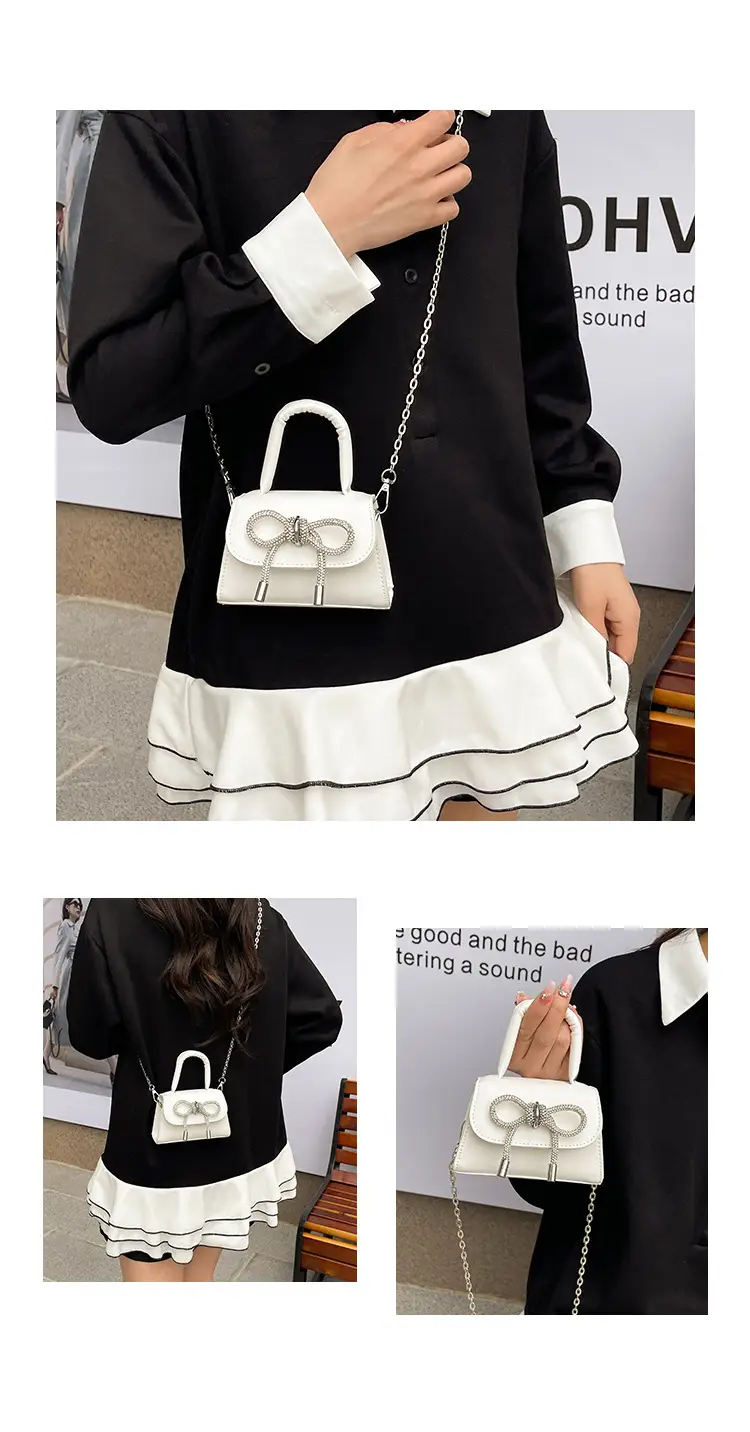 White Bow Chain Shoulder Bag for Women 2025 — feature 11