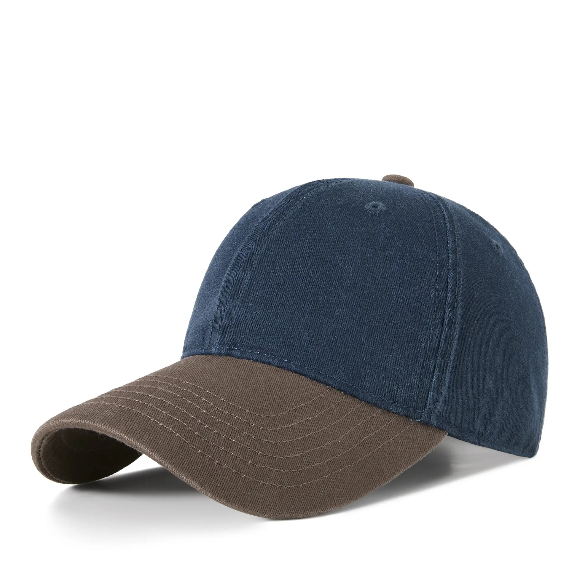 Women Retro Baseball Cap Brown Black Sun Hat - Image 2
