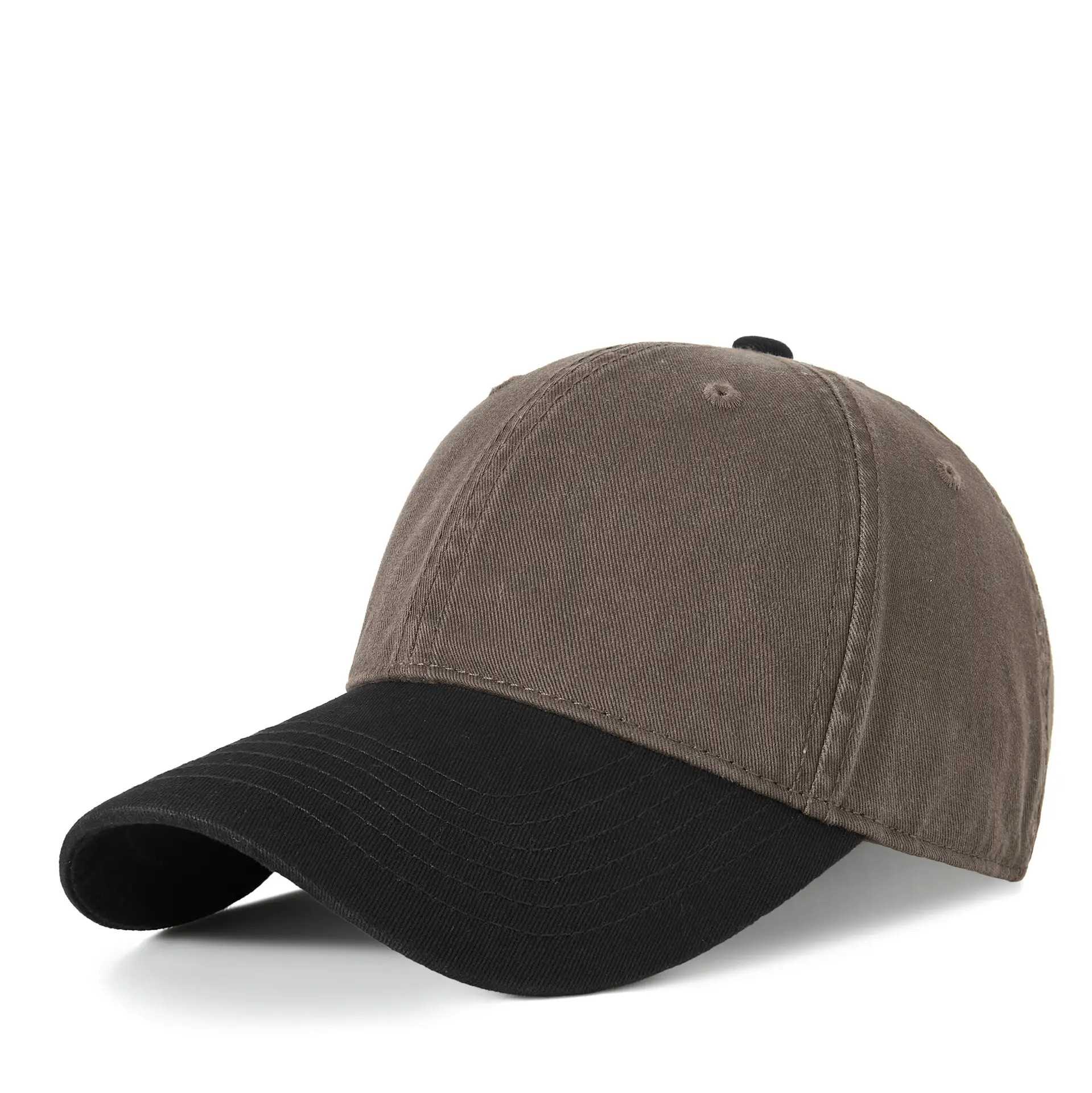 Women Retro Baseball Cap Brown Black Sun Hat - Image 4