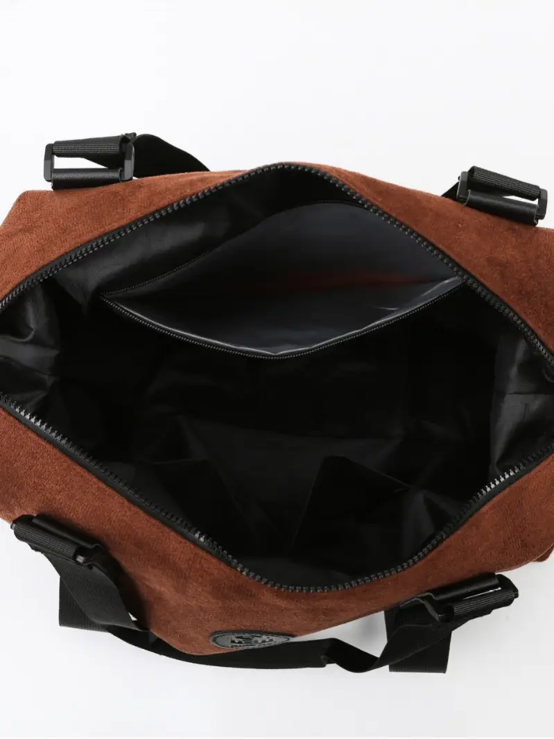 Gray Large Capacity Travel Tote Bag with Black Straps