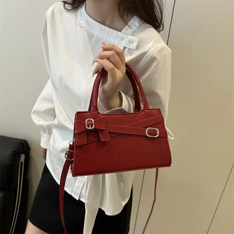 Pink Bow Shoulder Bag for Women Small Commuter Handbag - Image 7