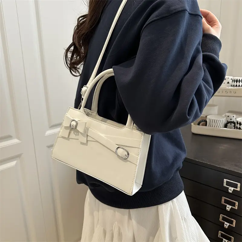 Pink Bow Shoulder Bag for Women Small Commuter Handbag - Image 8