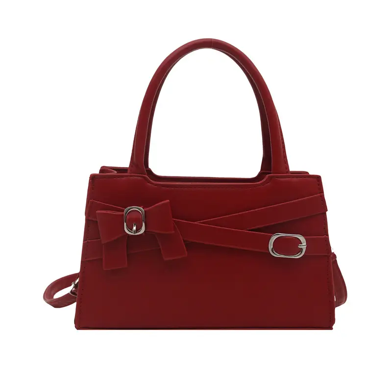 Pink Bow Shoulder Bag for Women Small Commuter Handbag - Image 9