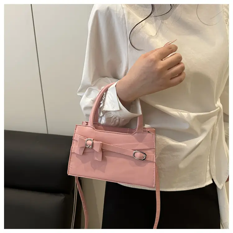Pink Bow Shoulder Bag for Women Small Commuter Handbag — feature 11