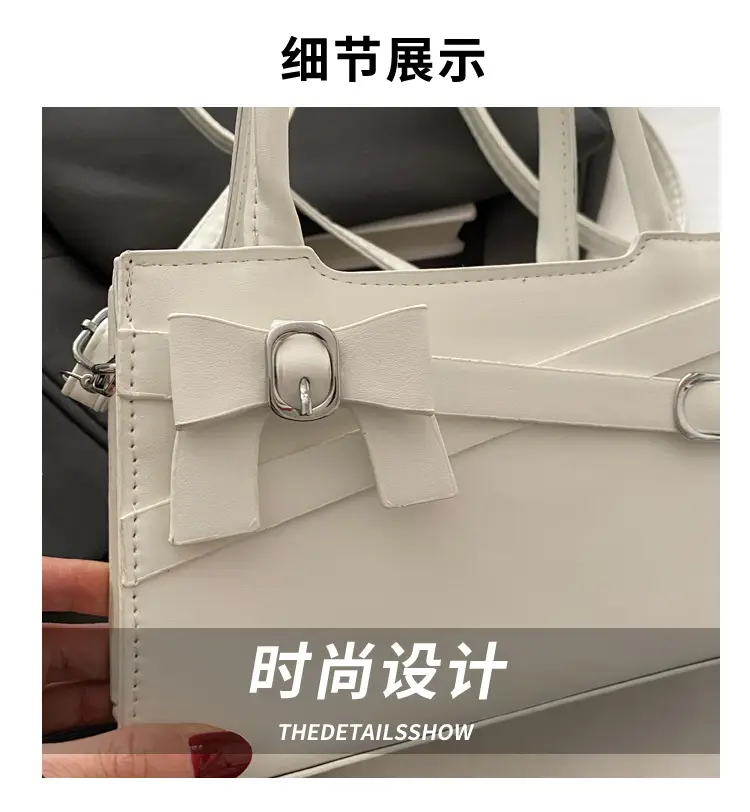 Pink Bow Shoulder Bag for Women Small Commuter Handbag — feature 2