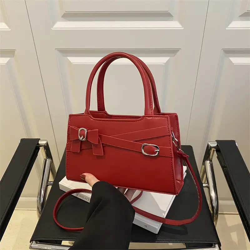 Pink Bow Shoulder Bag for Women Small Commuter Handbag - Image 4