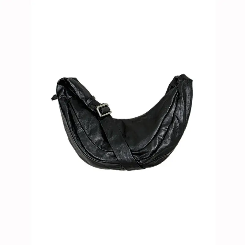 Black Retro Leather Crossbody Bag for Women - Image 8