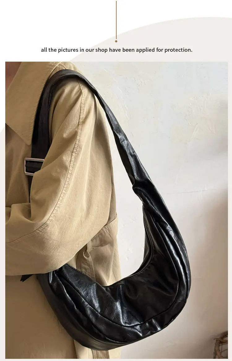 Black Retro Leather Crossbody Bag for Women — feature 3