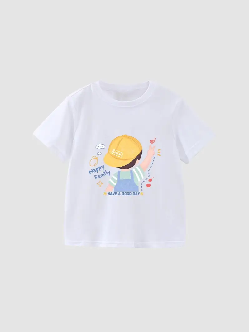 Boys' White Printed T-Shirt Medium to XL - Image 22
