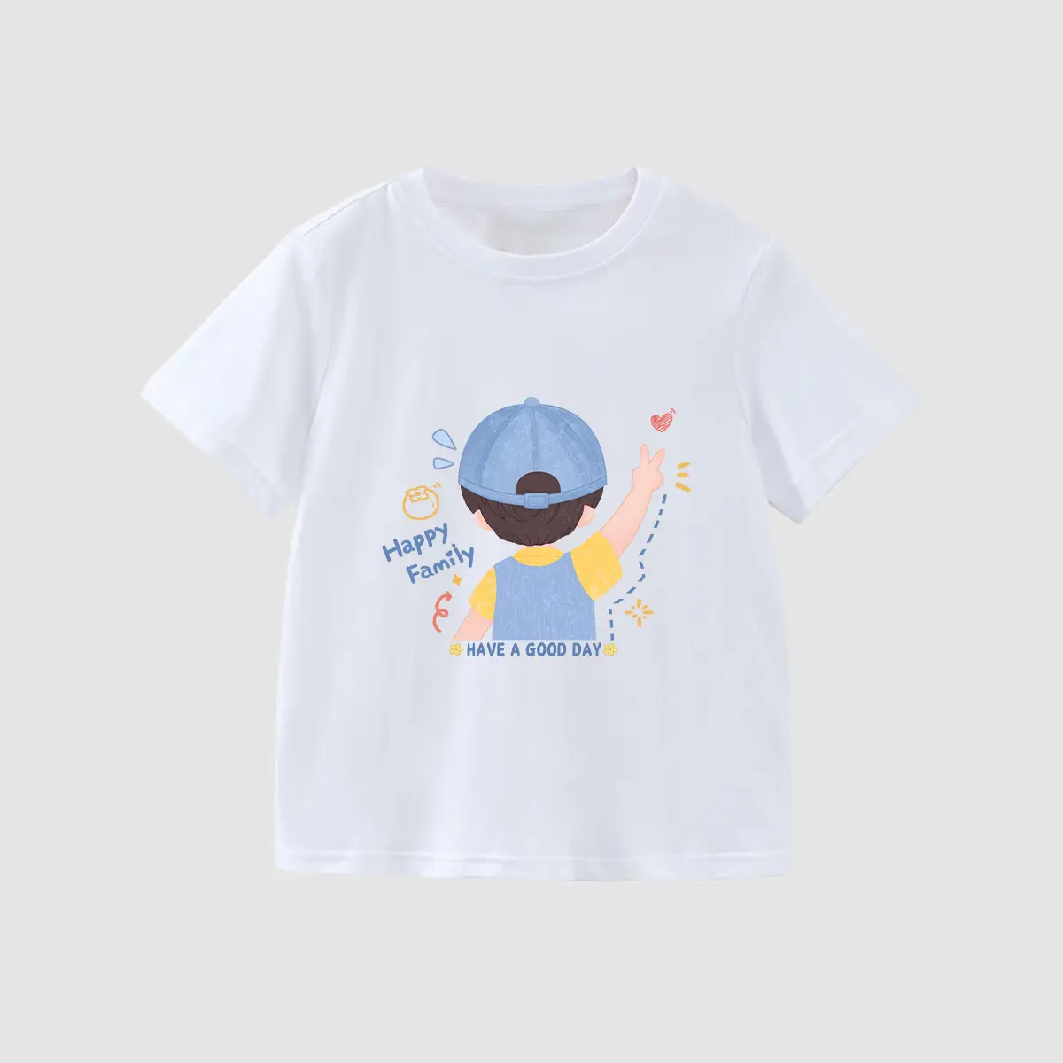 Boys' White Printed T-Shirt Medium to XL - Image 3