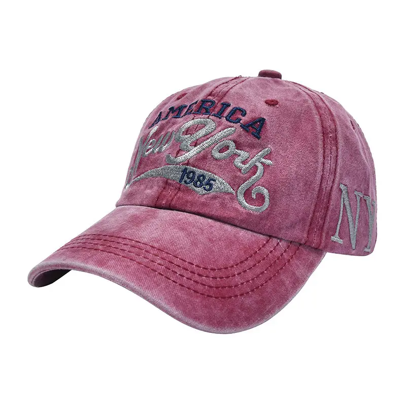 Vintage Denim Baseball Cap with NYC Embroidery