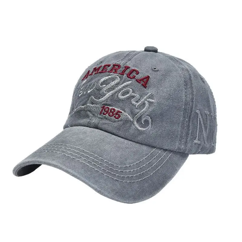 Vintage Denim Baseball Cap with NYC Embroidery