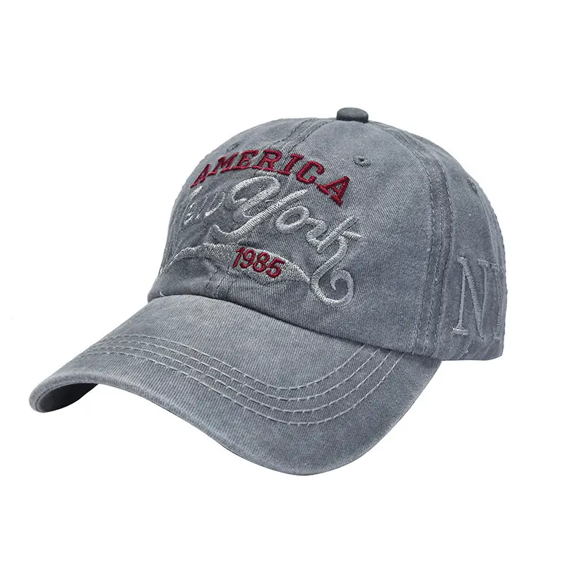 Vintage Denim Baseball Cap with NYC Embroidery — feature 4