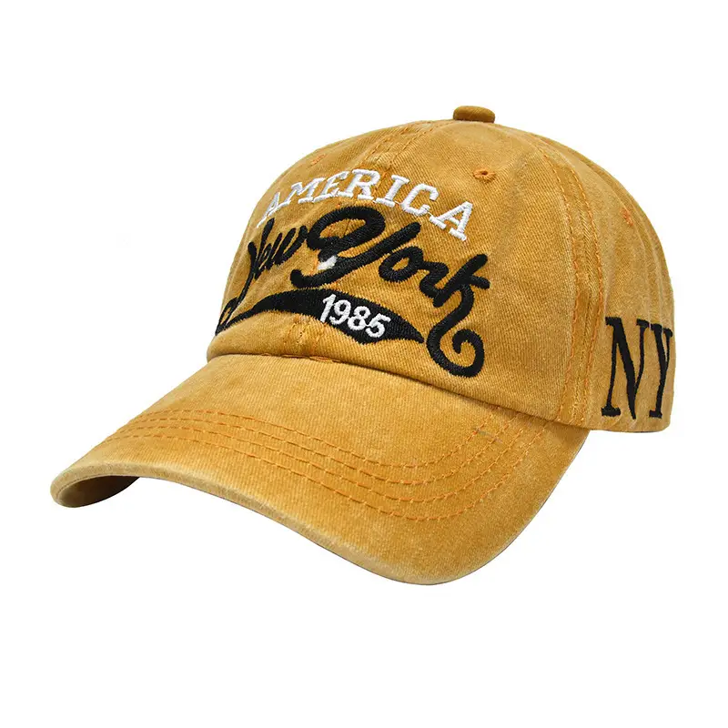 Vintage Denim Baseball Cap with NYC Embroidery — feature 8