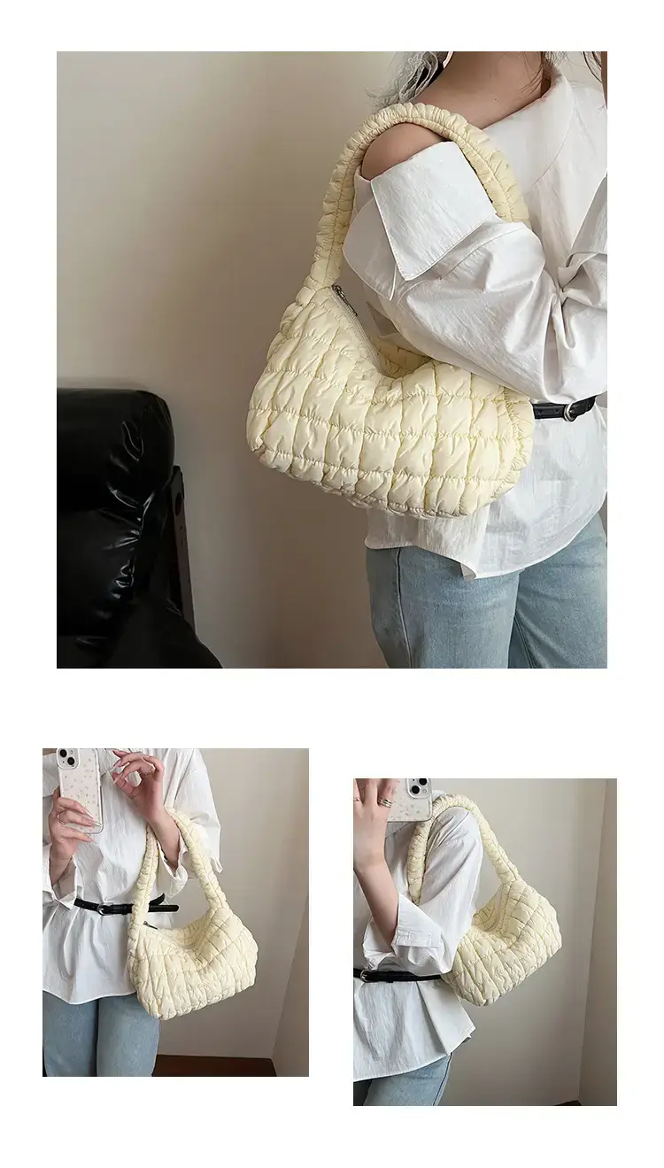 Black Pleated Shoulder Bag for Women — feature 12