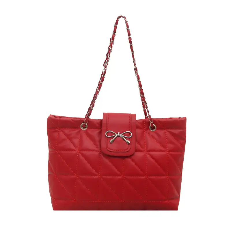 Women Quilted Chain Shoulder Bag Cream 2025