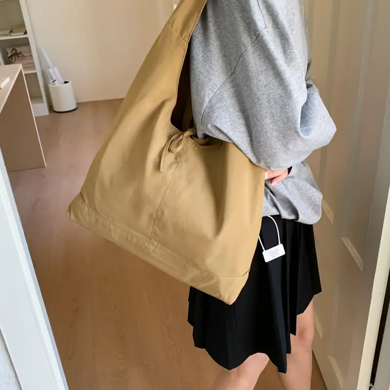 French Style Women's Bow Shoulder Bag Large Capacity Nylon - Image 9