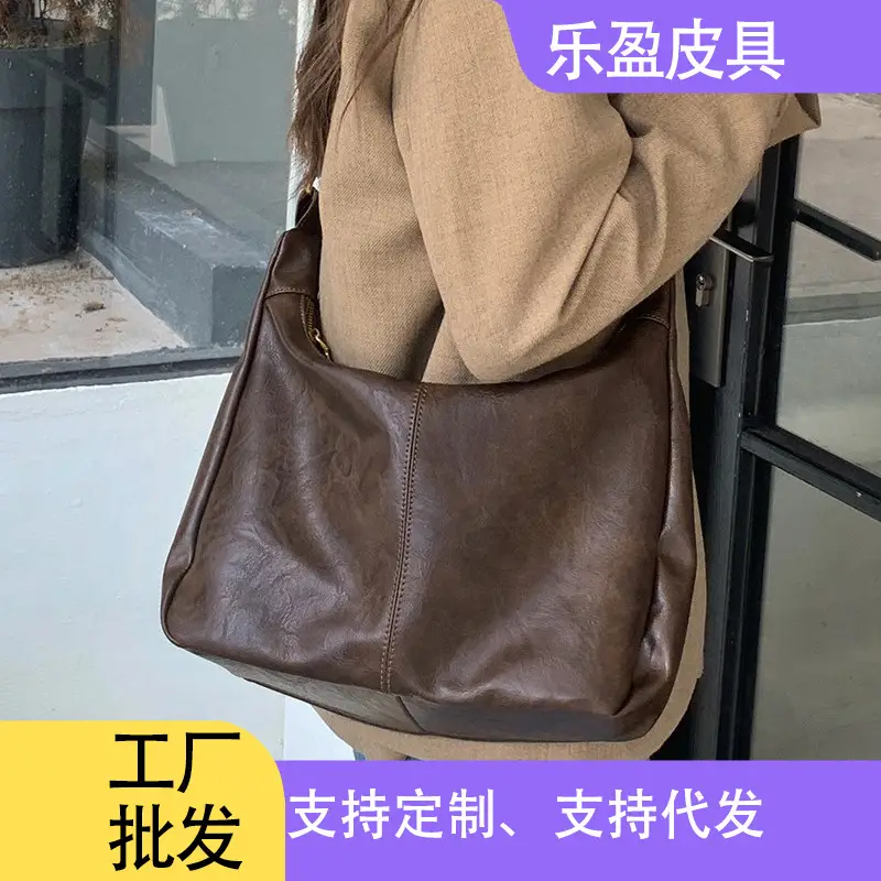 2025 Spring New Maillard Retro Crossbody Bag Women's Korean-style Tote Bag Trendy All-match Large Capacity Shoulder Bag luggage and leather goods - Image 3