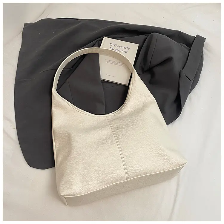 Women's Cream Tote Bag Large Capacity Shoulder Bag Summer 2025 - Image 2