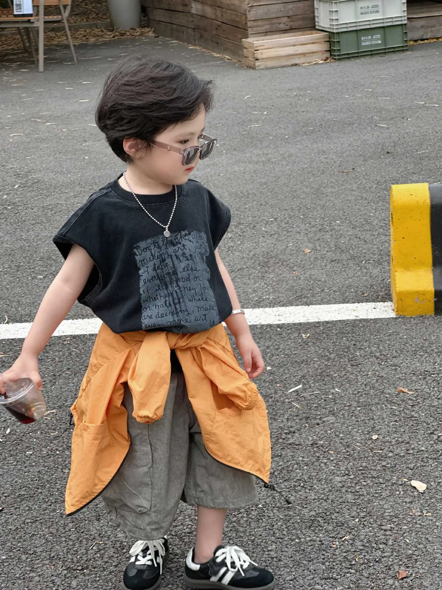 Kids American Retro T-Shirt Short Sleeve Summer Print - Image 2