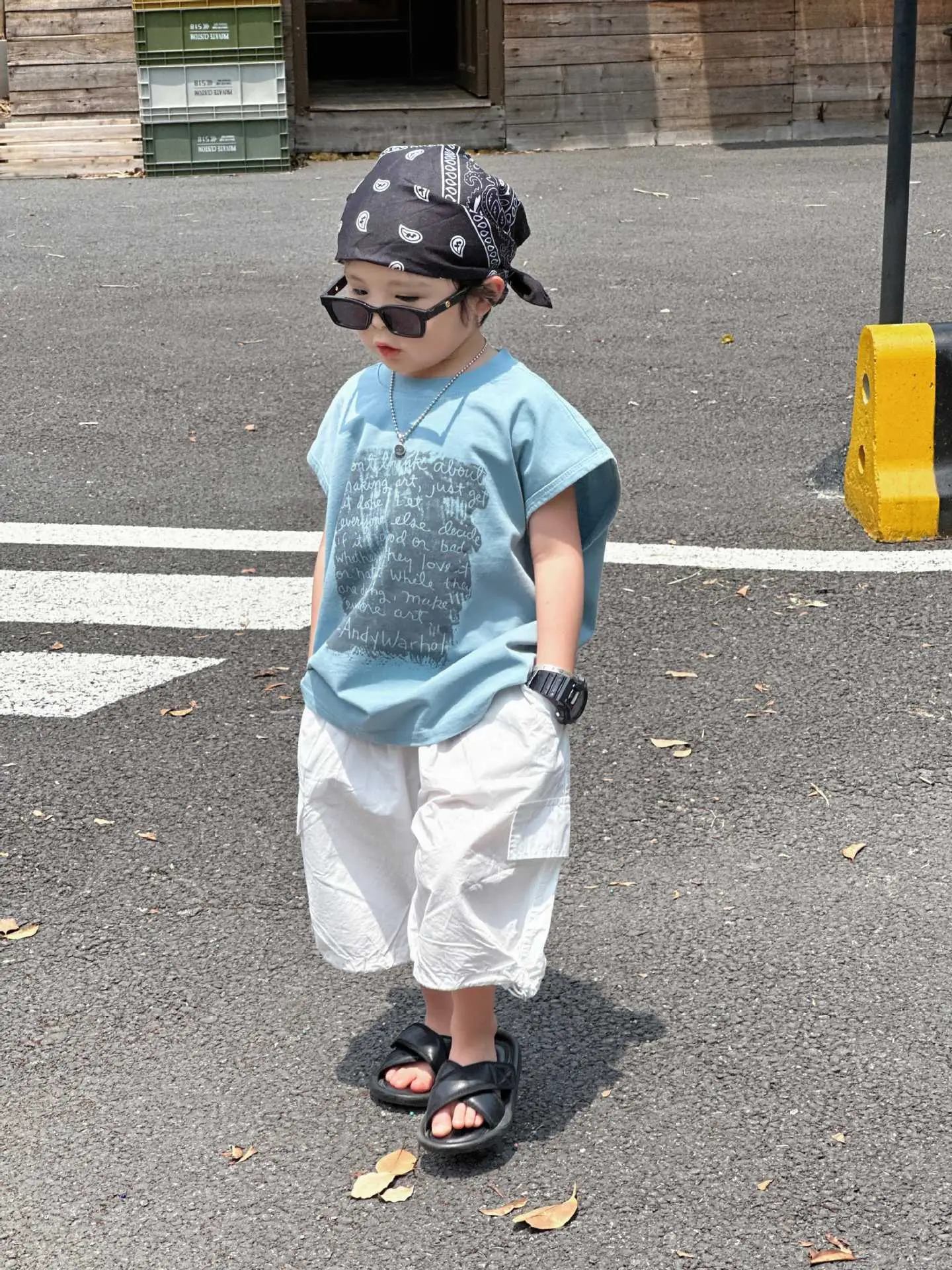 Kids American Retro T-Shirt Short Sleeve Summer Print - Image 5