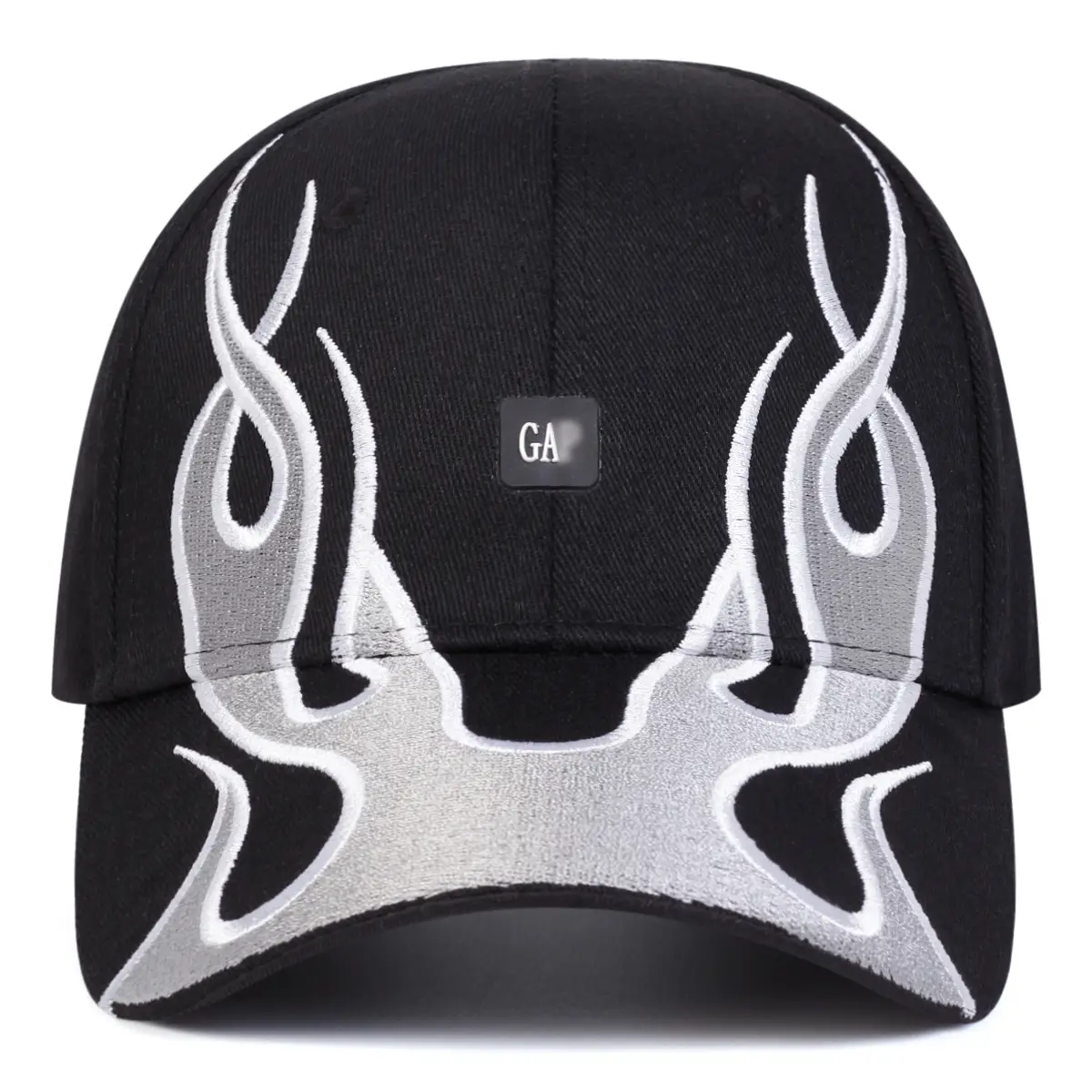 Black Flame Graphic Baseball Cap with GA Brand - Image 5