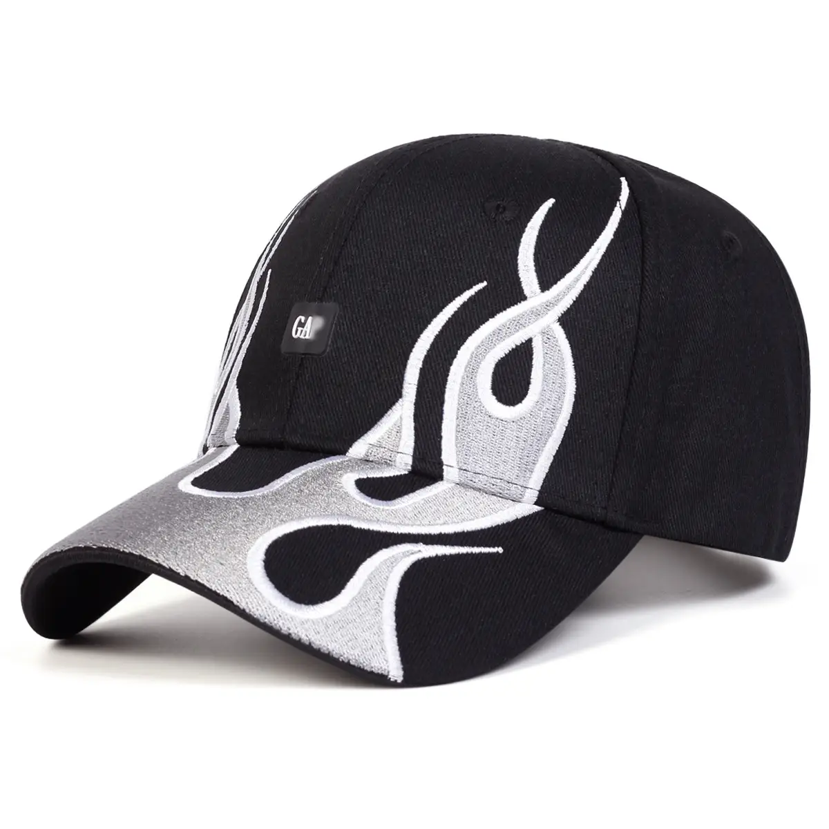 Black Flame Graphic Baseball Cap with GA Brand — feature 2