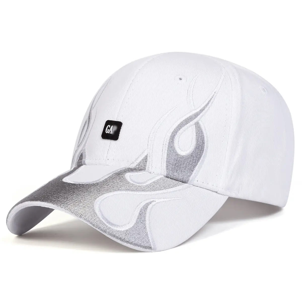 Black Flame Graphic Baseball Cap with GA Brand - Image 2
