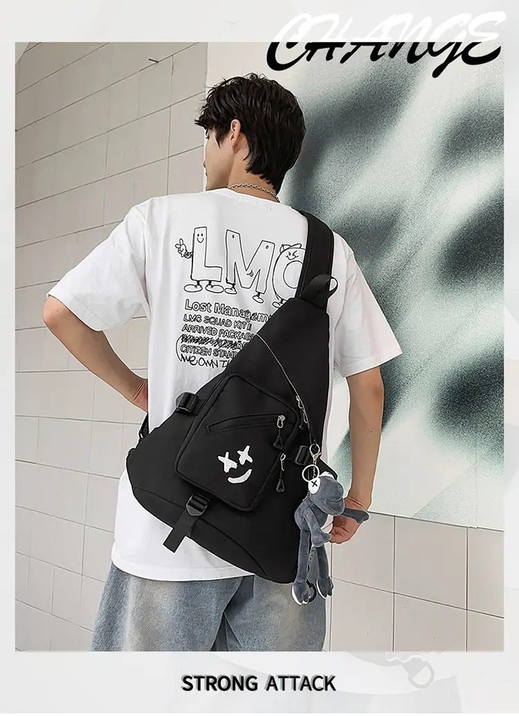 Japanese Style Crossbody Bag for Men Large Capacity Nylon — feature 1