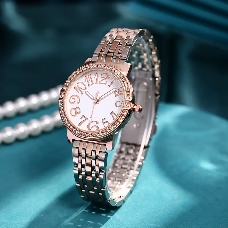 Women's Luxury Quartz Watch with Diamond Dial & Steel Band - Image 7