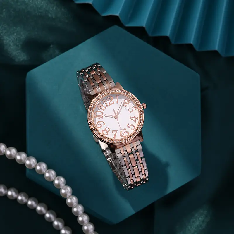 Women's Luxury Quartz Watch with Diamond Dial & Steel Band - Image 8