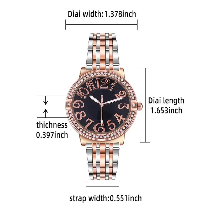 Women's Luxury Quartz Watch with Diamond Dial & Steel Band - Image 9