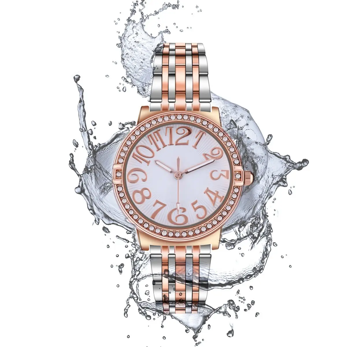 Women's Luxury Quartz Watch with Diamond Dial & Steel Band - Image 10