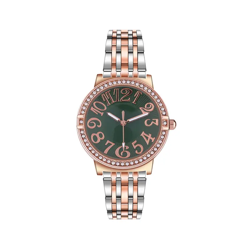 Women's Luxury Quartz Watch with Diamond Dial & Steel Band - Image 2