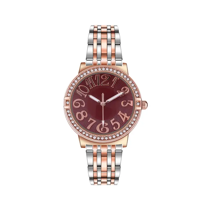 Women's Luxury Quartz Watch with Diamond Dial & Steel Band - Image 3