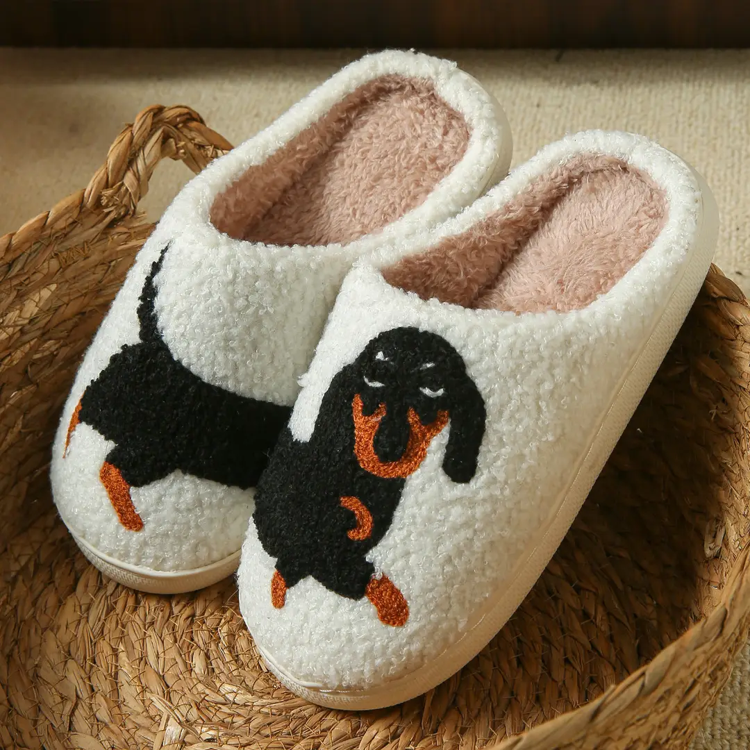 Cross-Border Shipping Cartoon Dachshund Cotton Slippers Home Cartoon Cotton Slippers Indoor Slippers Home Slippers